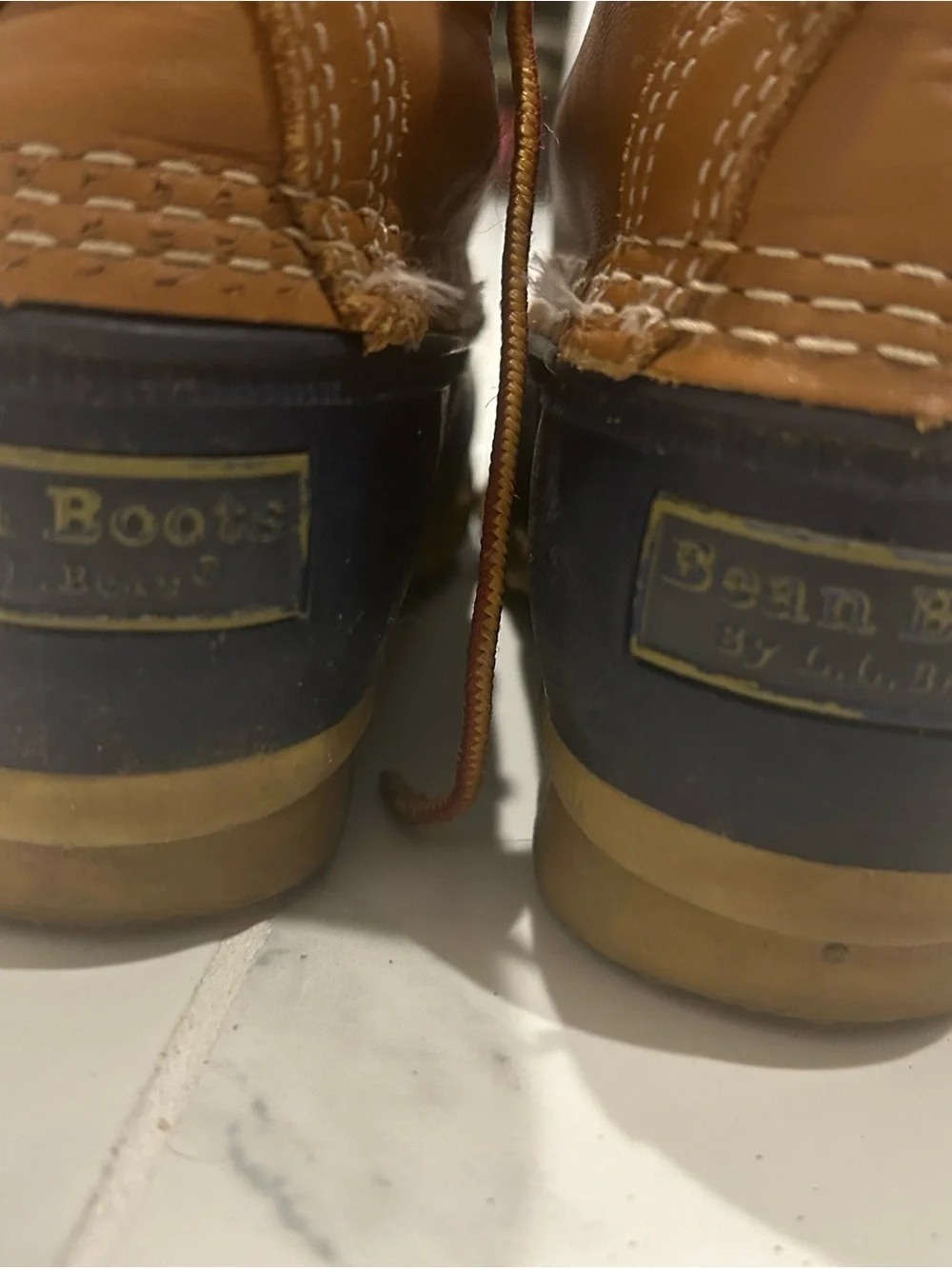 L.L. Bean Brown Leather and Black Rubber Duck Boots